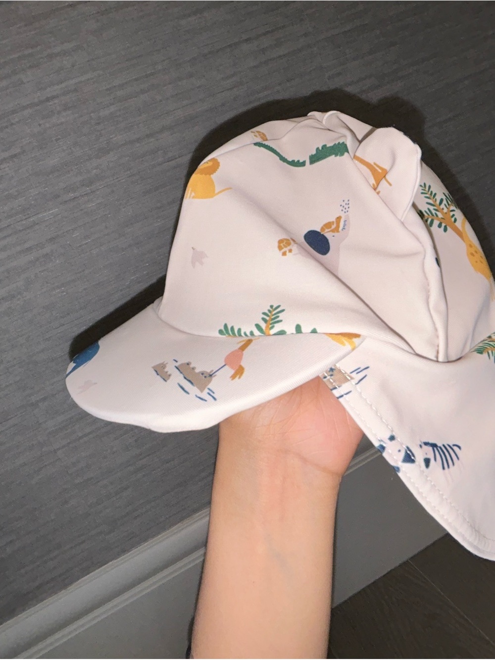 Toddler Sun Hat with Yellow & Blue Animal Print
